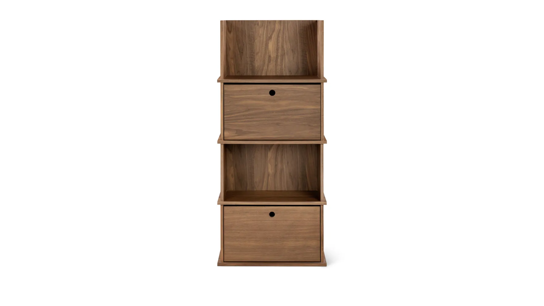 Keep Stacking Storage System 4-Piece, Open and Closed, Walnut