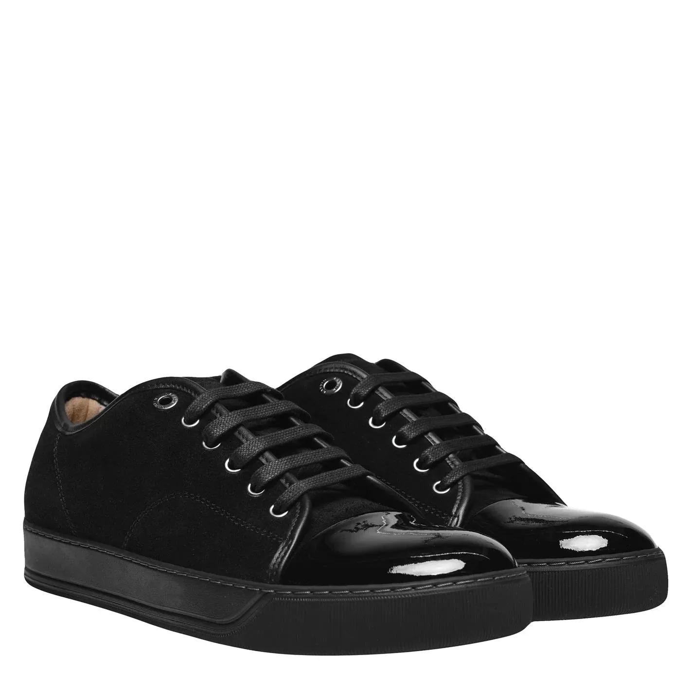 LANVIN Patent Toe Trainer Black