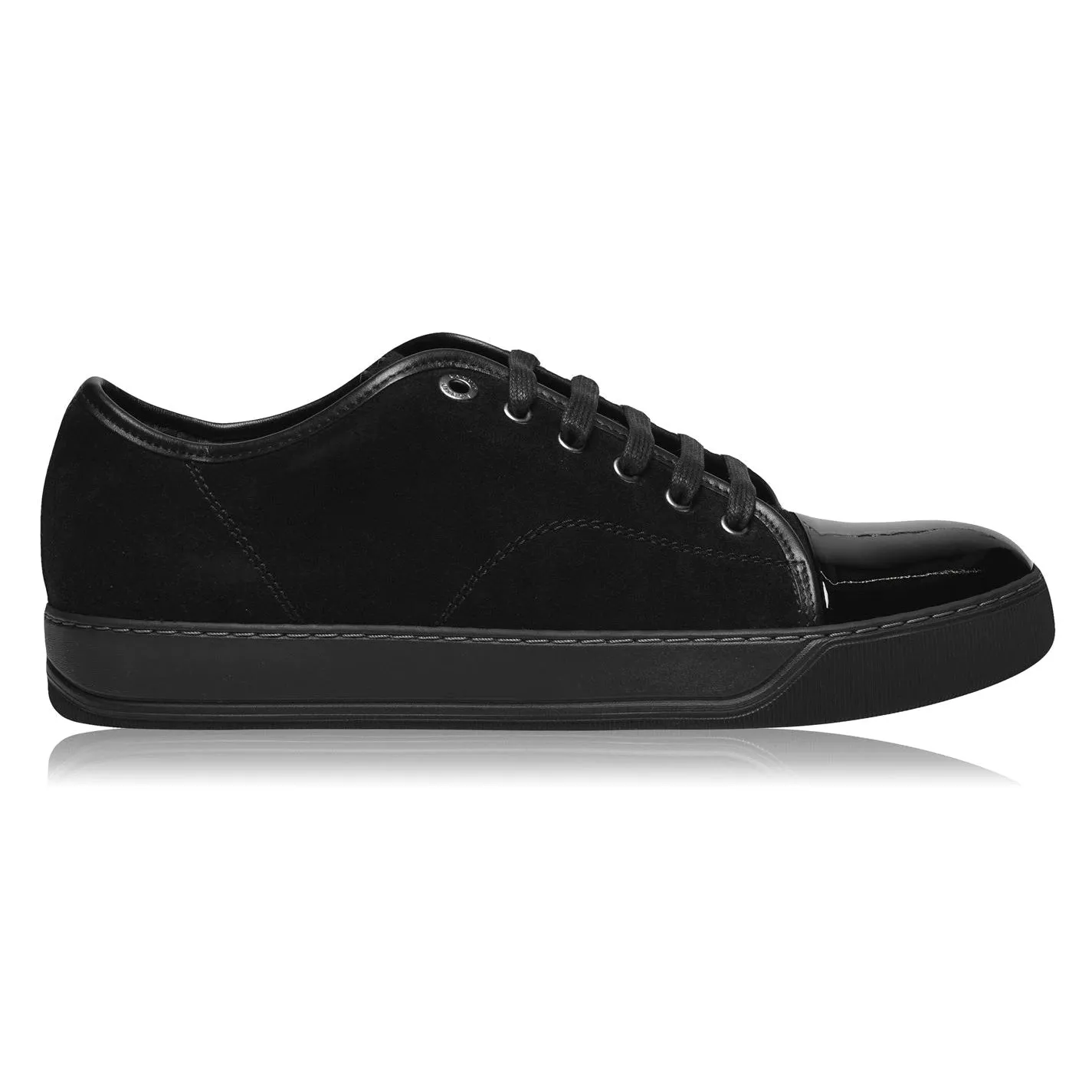 LANVIN Patent Toe Trainer Black