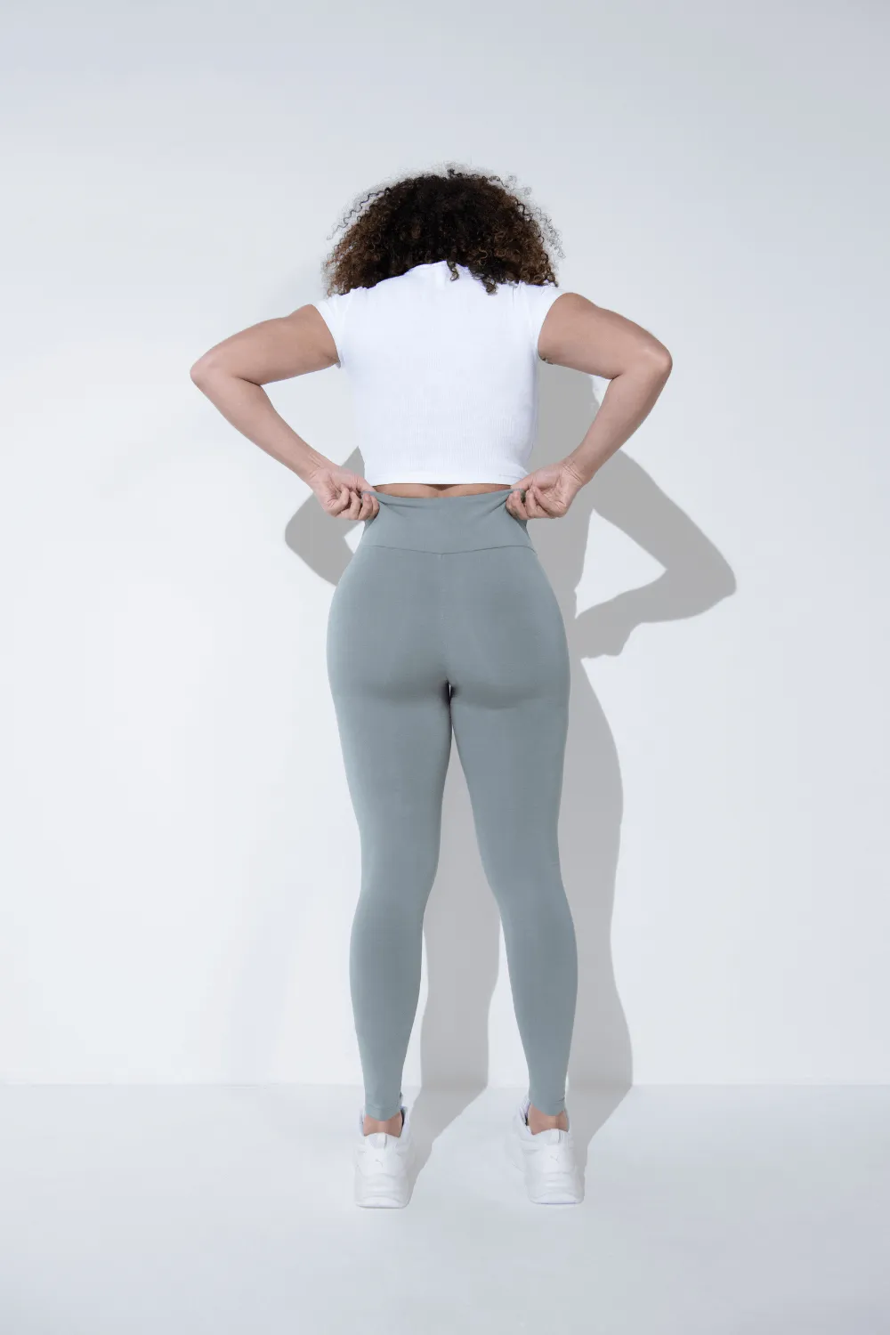 Lightweight Everyday High Waisted Leggings - Sage Green