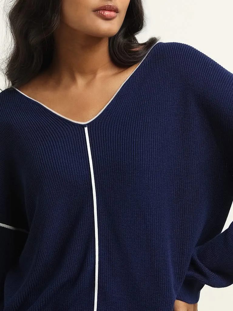 LOV Navy Striped Sweater