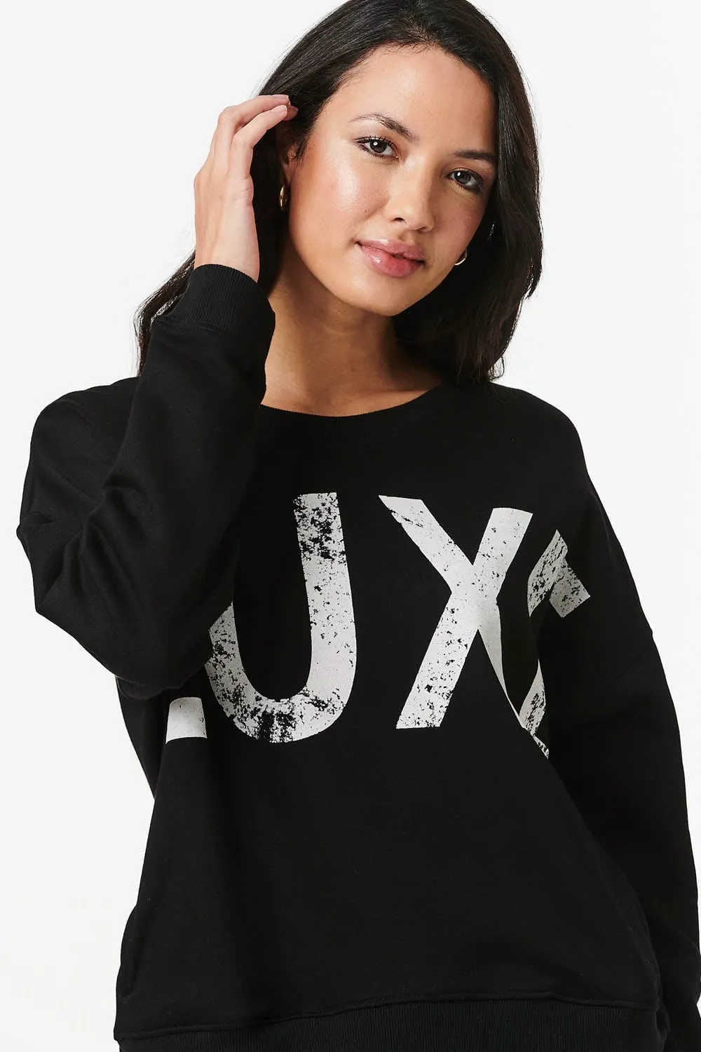 Luxe Print Relaxed Sweatshirt