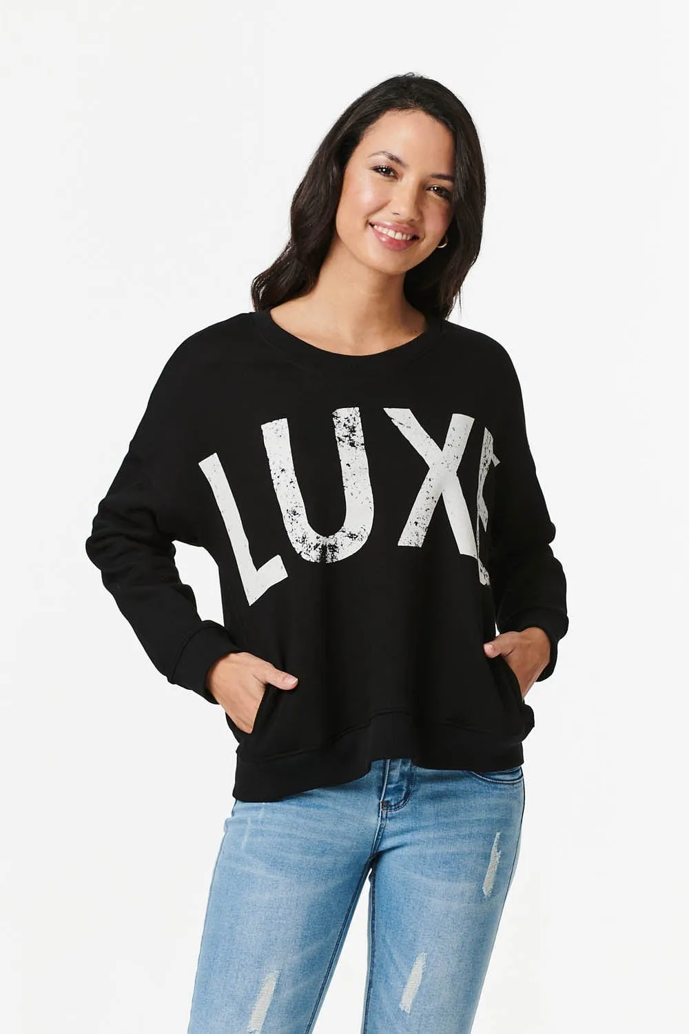 Luxe Print Relaxed Sweatshirt