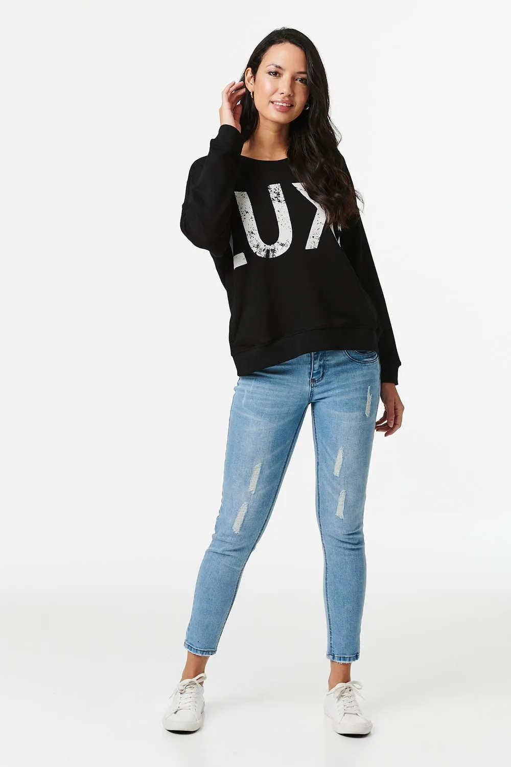 Luxe Print Relaxed Sweatshirt