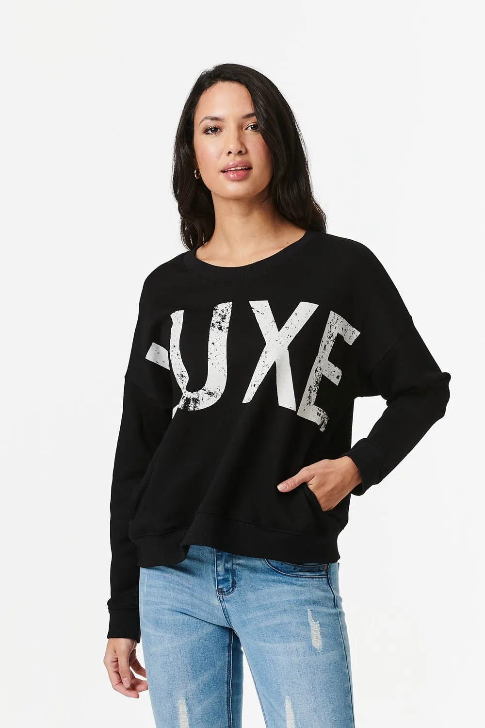 Luxe Print Relaxed Sweatshirt