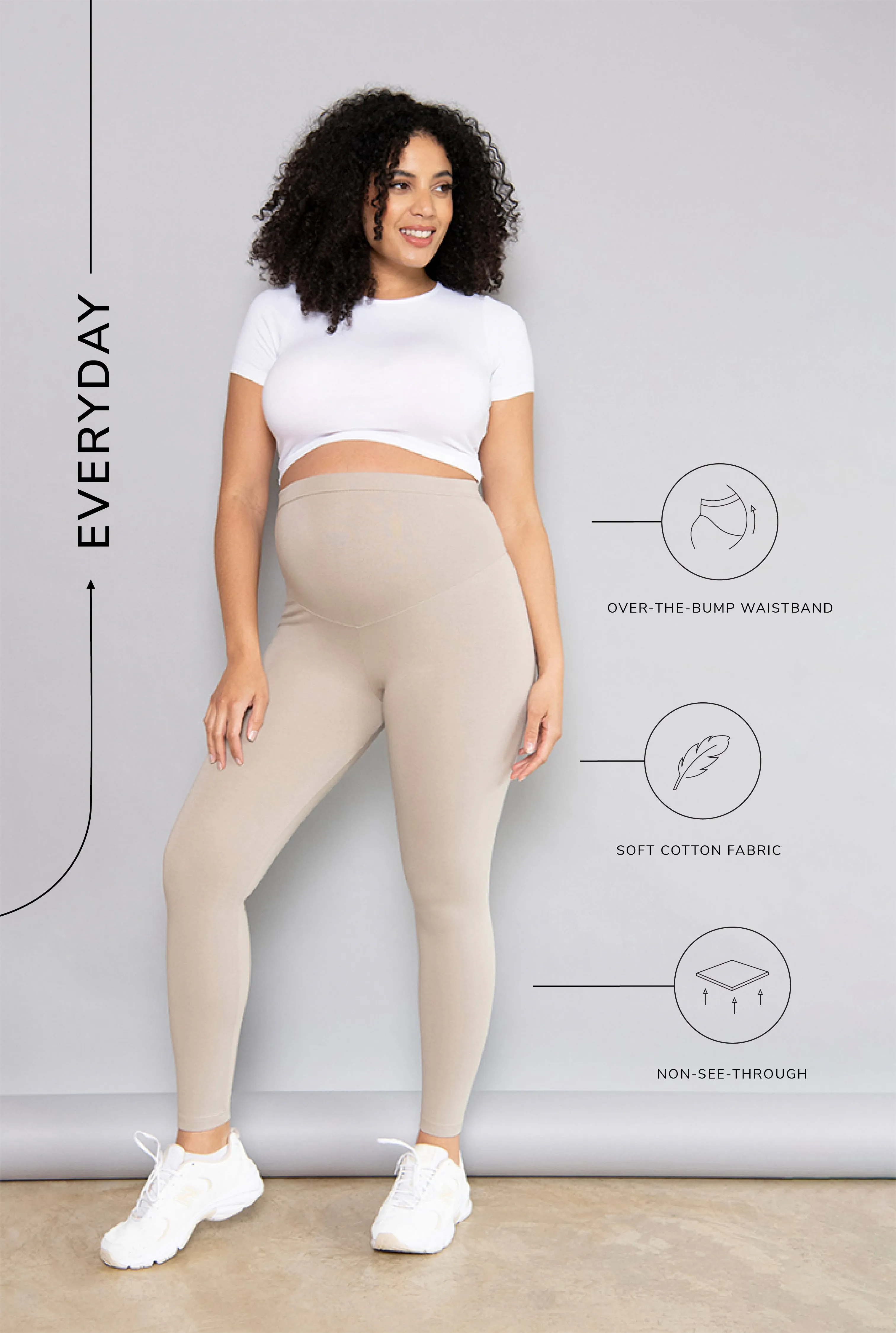 Maternity Everyday Leggings - Oatmeal Beige