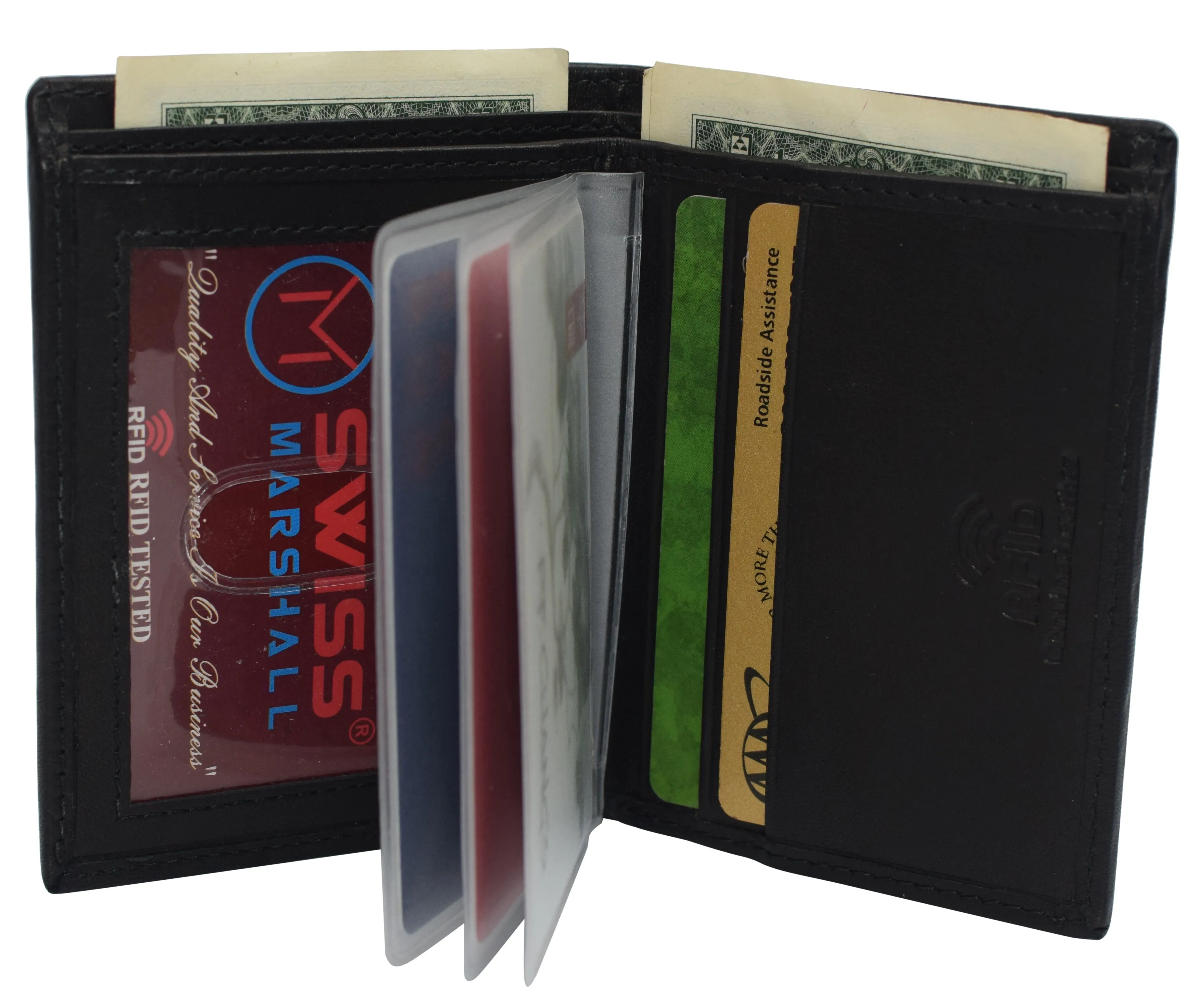 Men rfid safe minimalist front pocket wallet leather thin card case