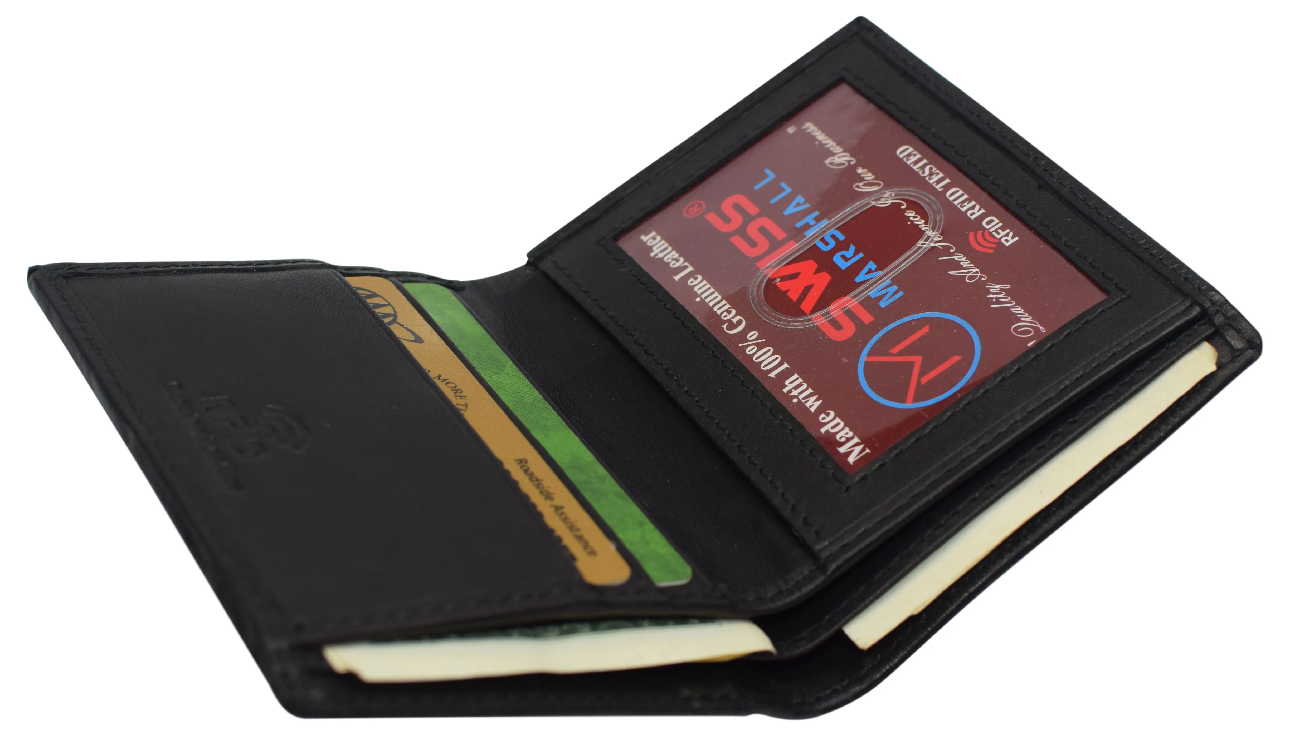 Men rfid safe minimalist front pocket wallet leather thin card case