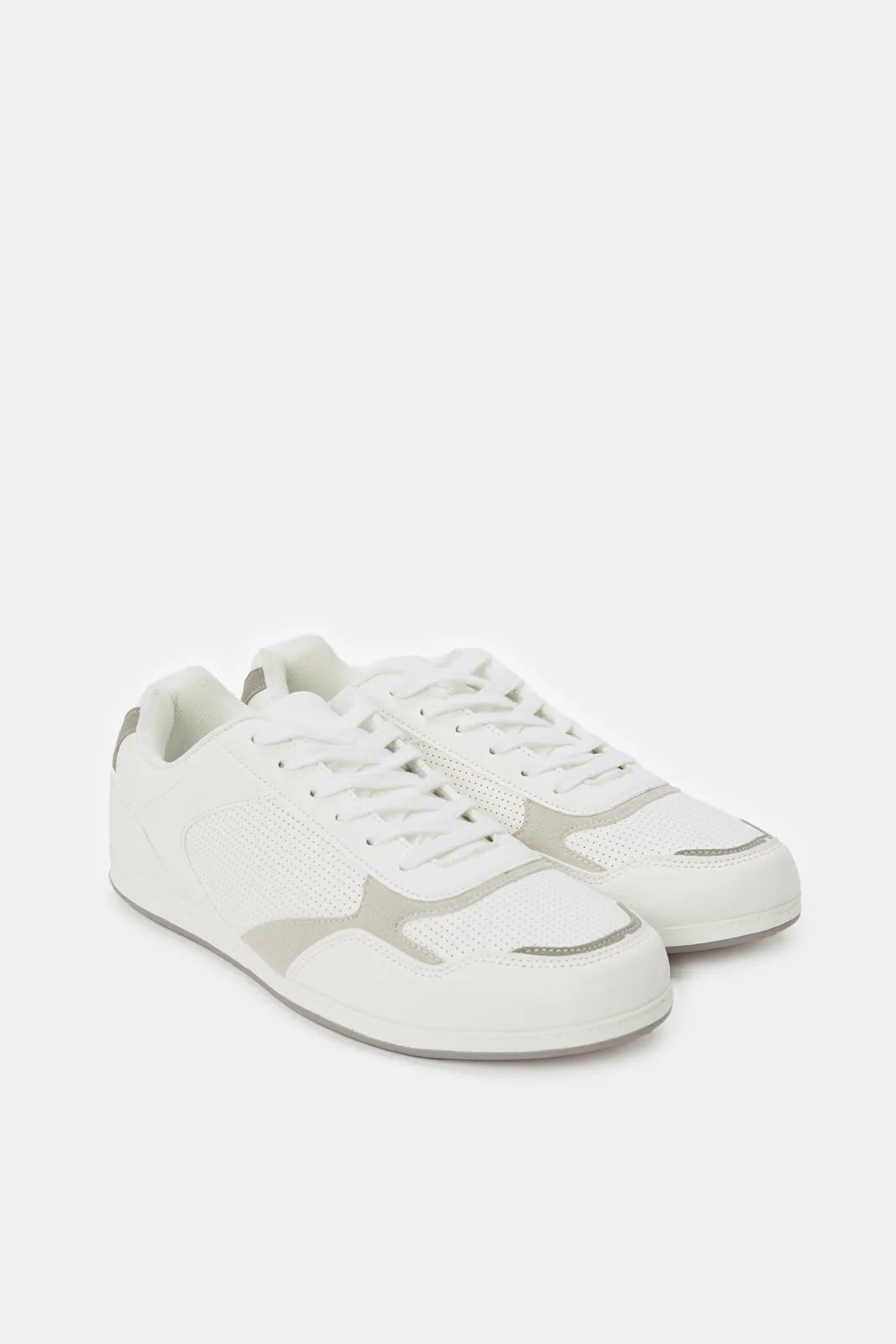 Men White Material Block Sneaker