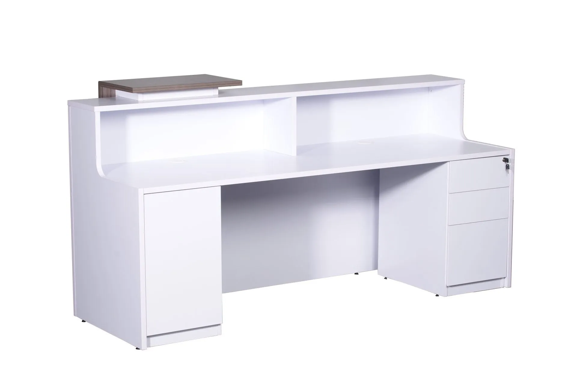 Metro Reception Counter - White & Natural