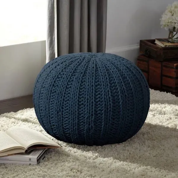 Midnight Knit LR08124 Pouf