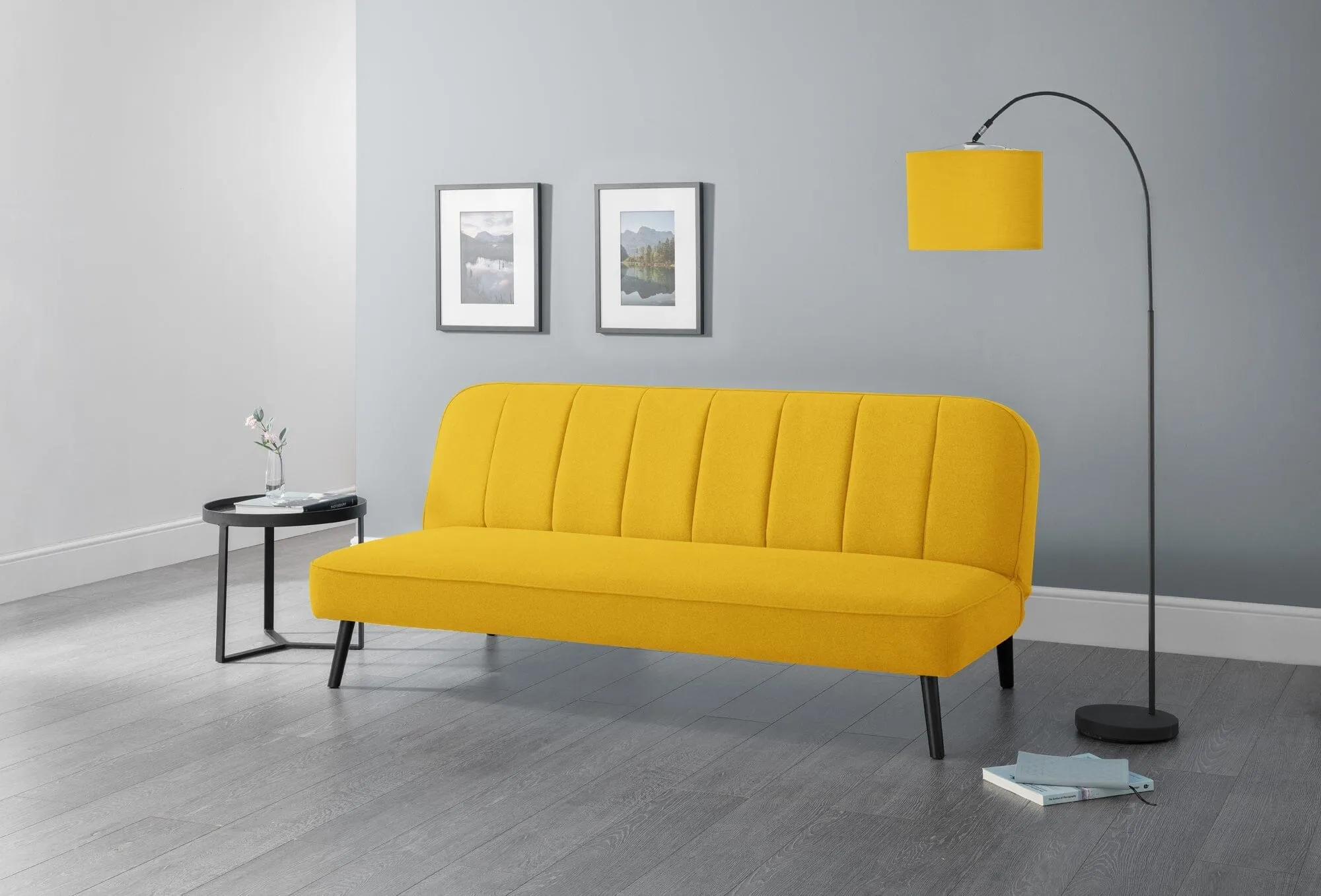 Miro Curved Back Sofabed - Mustard