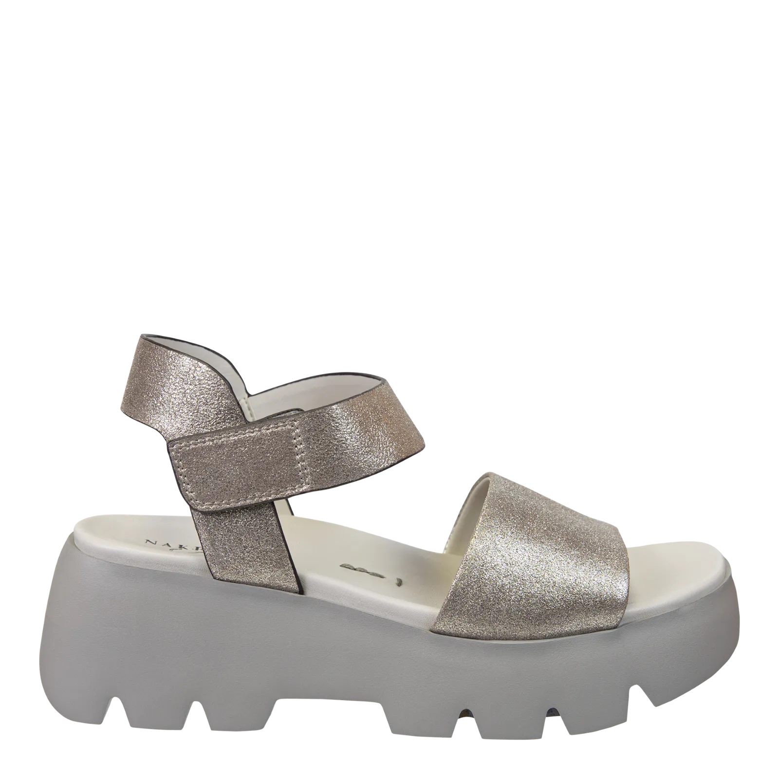 NAKED FEET - ALLOY in SILVER Platform Sandals