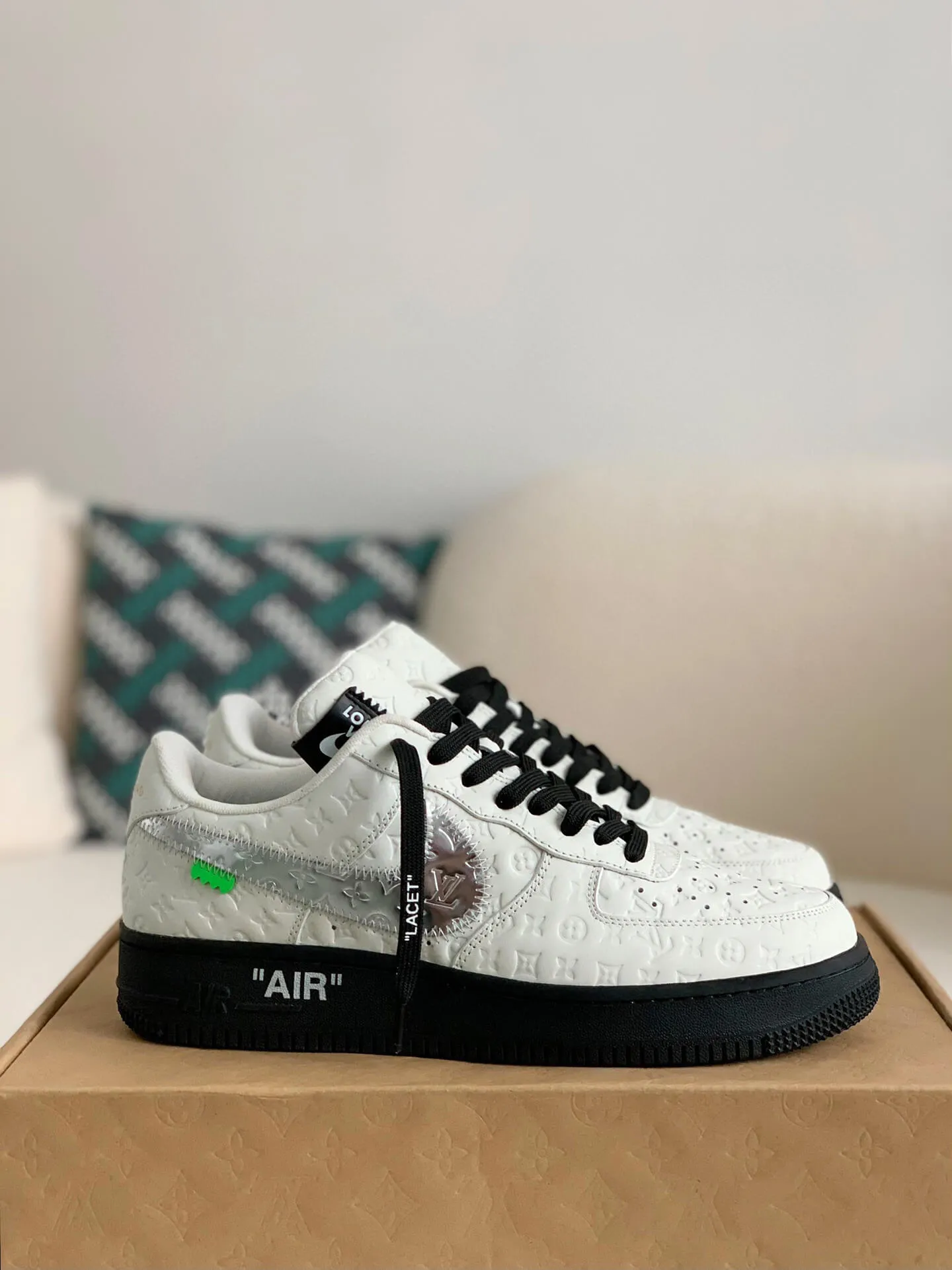 Nike x Louis Vuitton LV Air Force 1 Black and White Monogram Sneakers