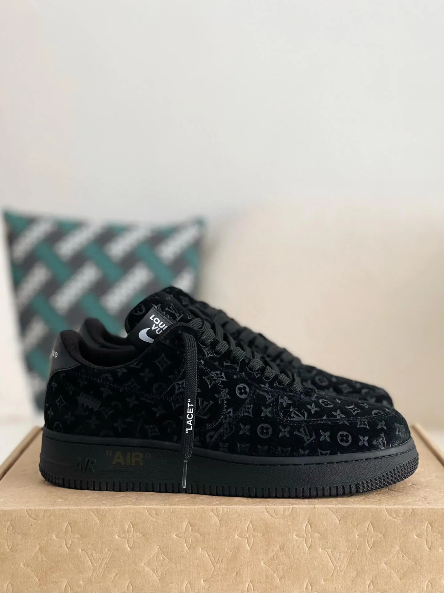 Nike x Louis Vuitton LV Air Force 1 Black Monogram Sneakers