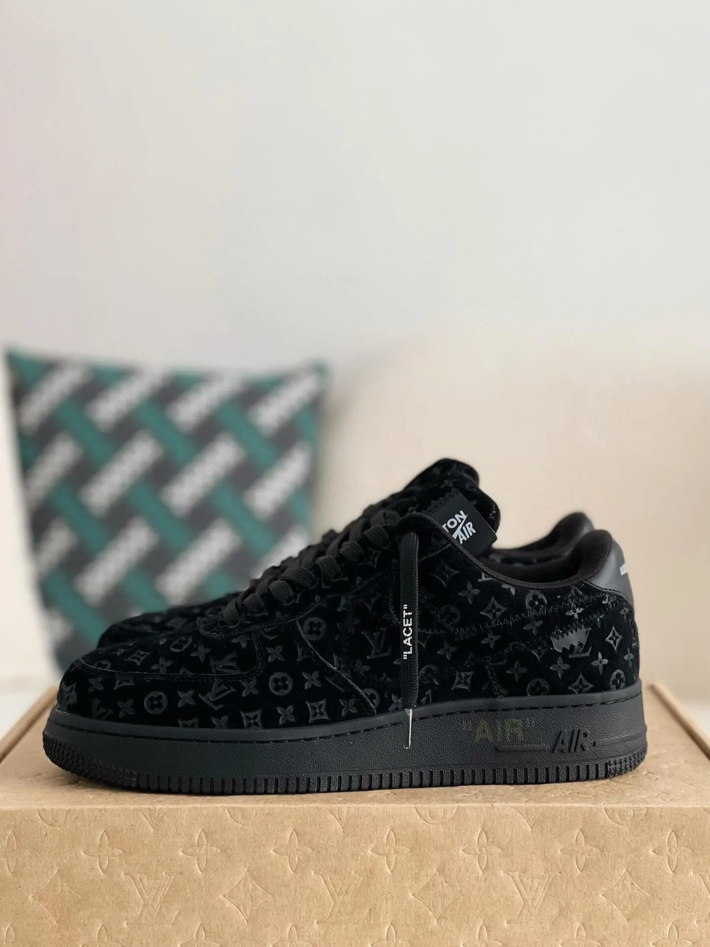 Nike x Louis Vuitton LV Air Force 1 Black Monogram Sneakers