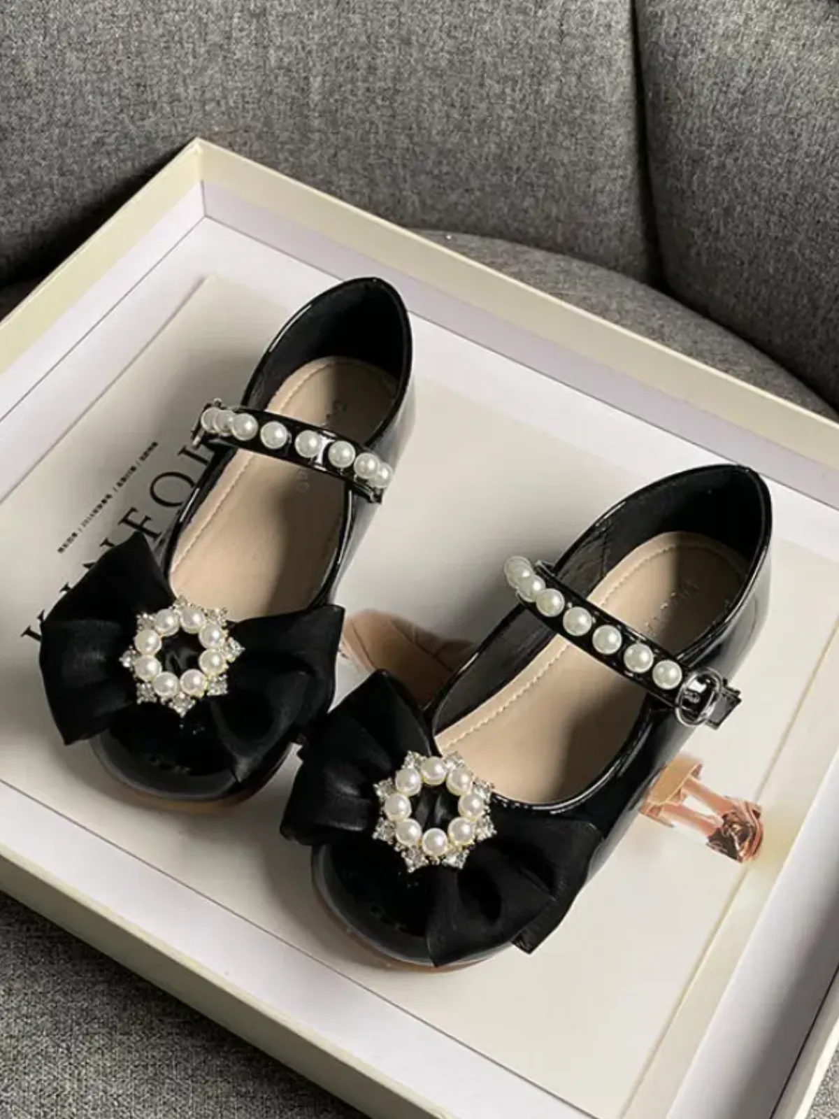 Pearly Indulgence Vegan Patent Leather Mary Jane Shoes By Liv and Mia