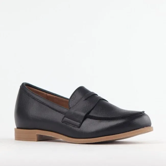 Penny Loafer with Removable Footbed in Black - 12464