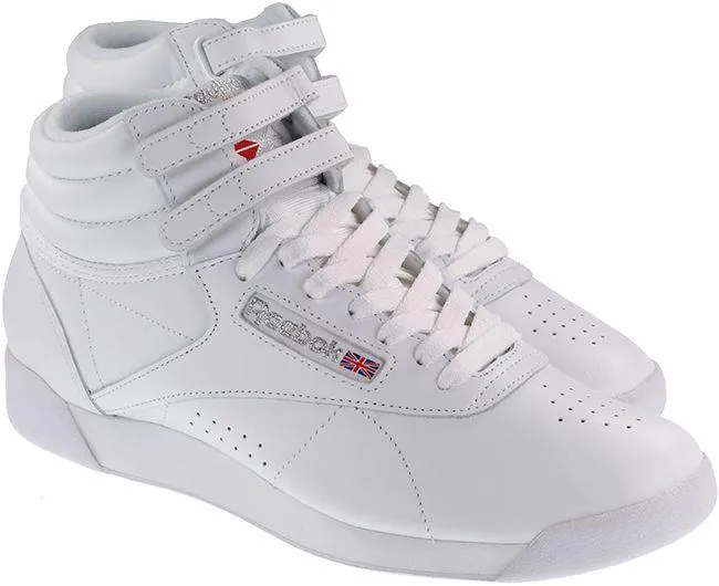 Reebok Trainers Womens Freestyle High White Silver