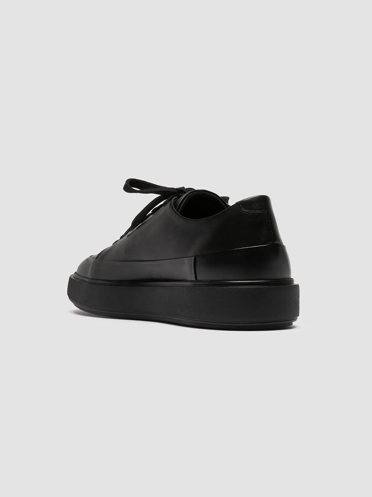 RELEASE 001 - Black Leather Low Top Sneakers