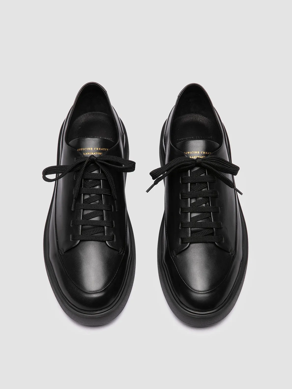 RELEASE 001 - Black Leather Low Top Sneakers