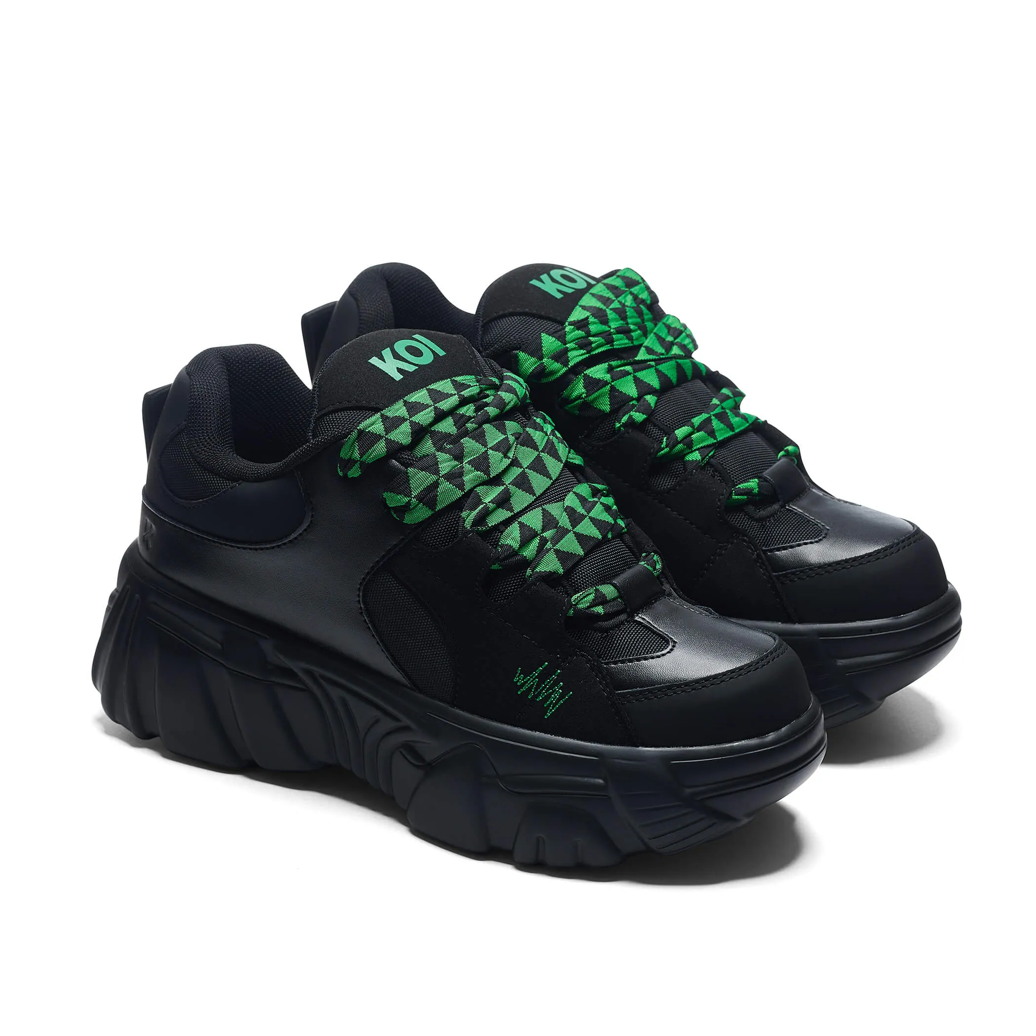 Ricta Flip Chunky Trainers - Green Lace