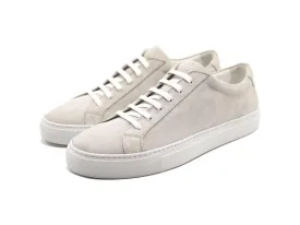 Tomlins Men's Calf Suede Low Top Sneakers - Yogurt White