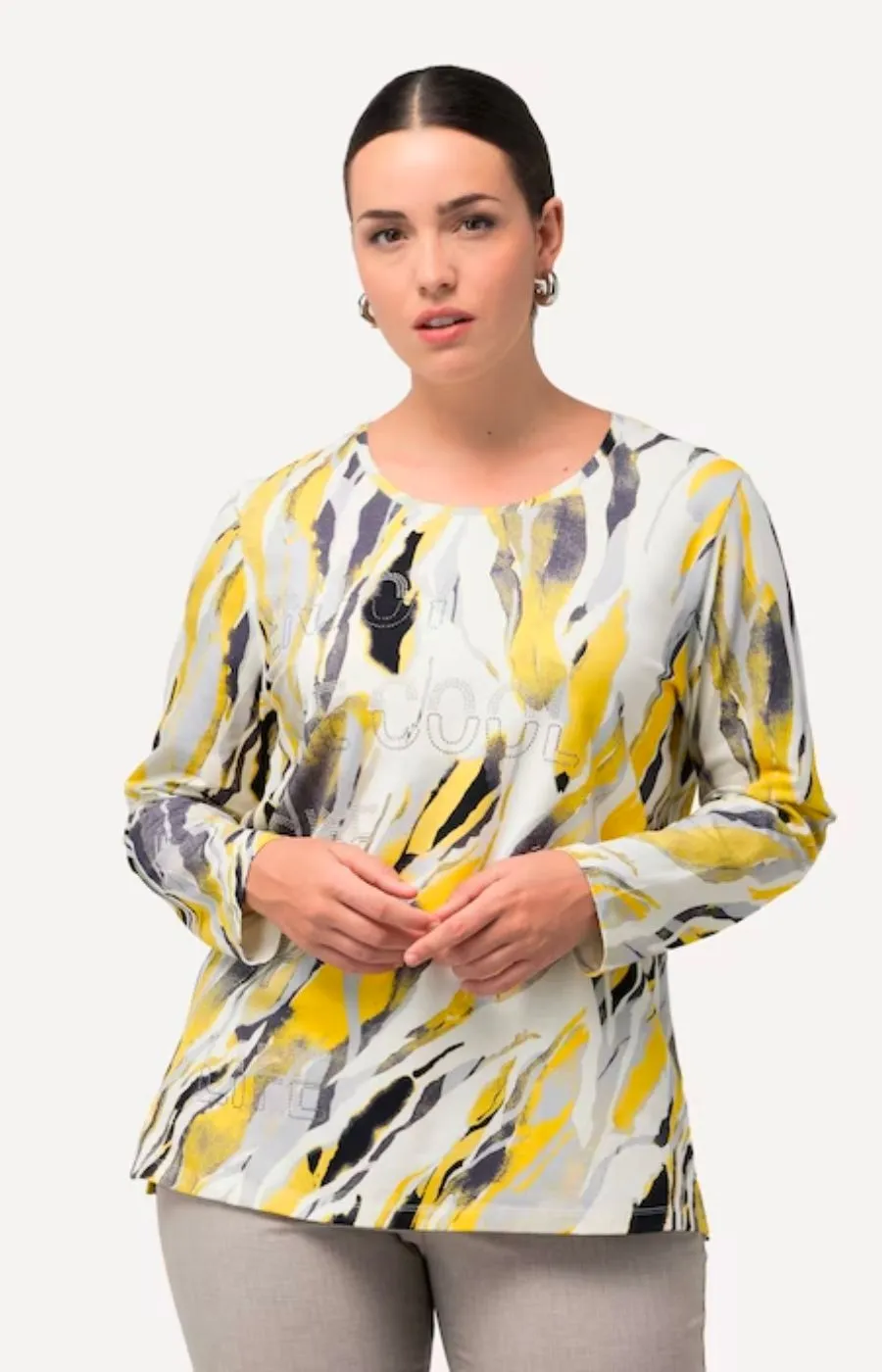 Ulla Popken Marble Print Top