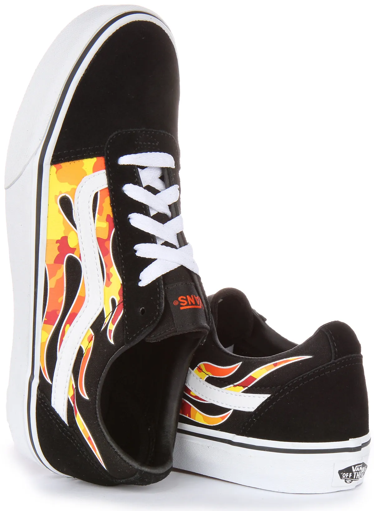 Vans Ward In Black Flame For Youth