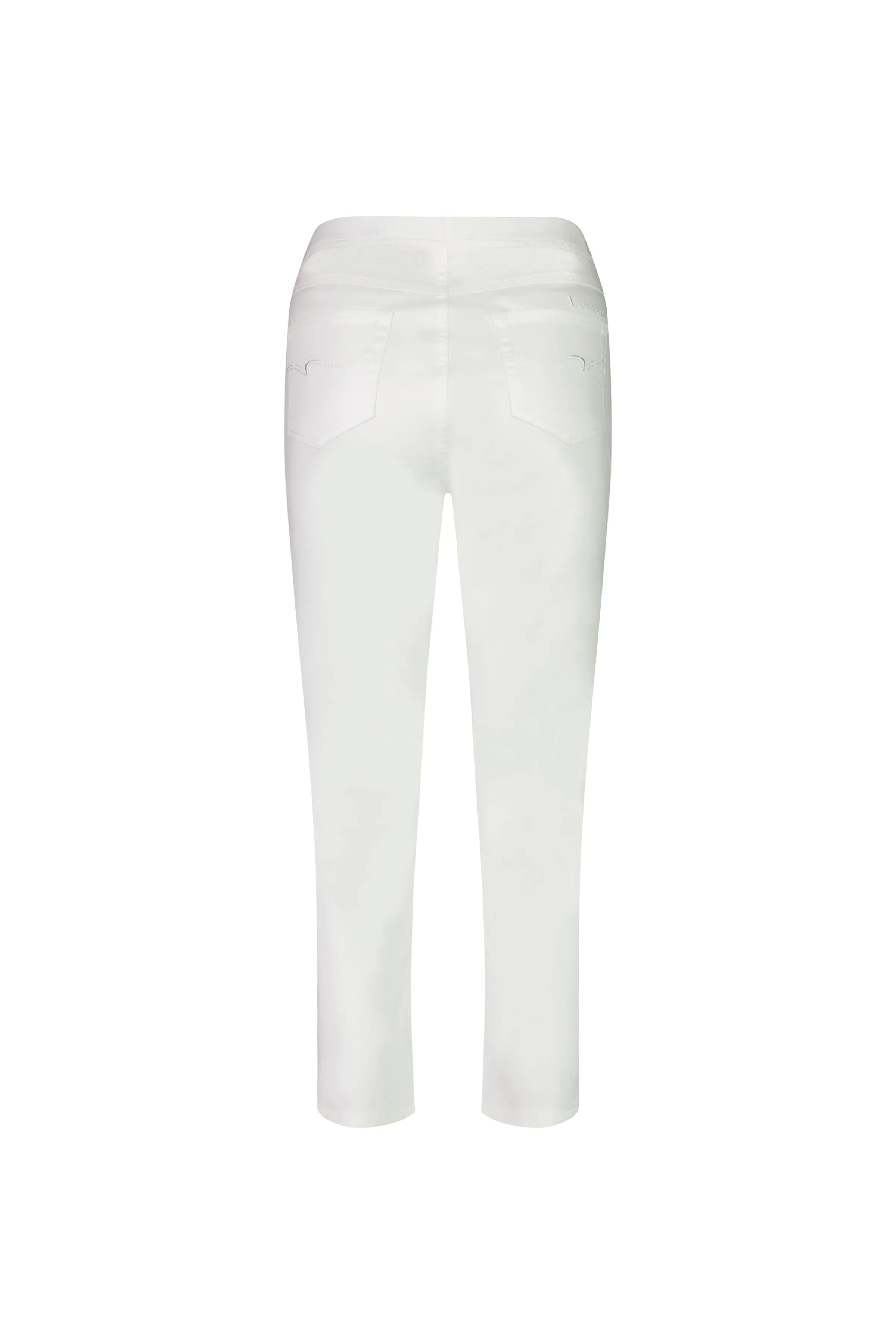 Vassalli - Slim 7/8 Length Pull On Pant-White