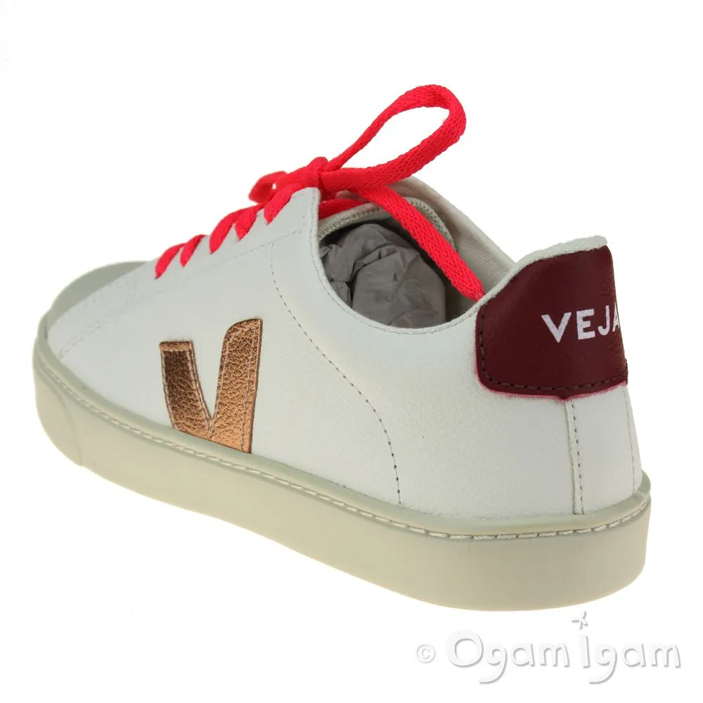 Veja Esplar Lace Girls White Venus Rose Sneaker Shoe