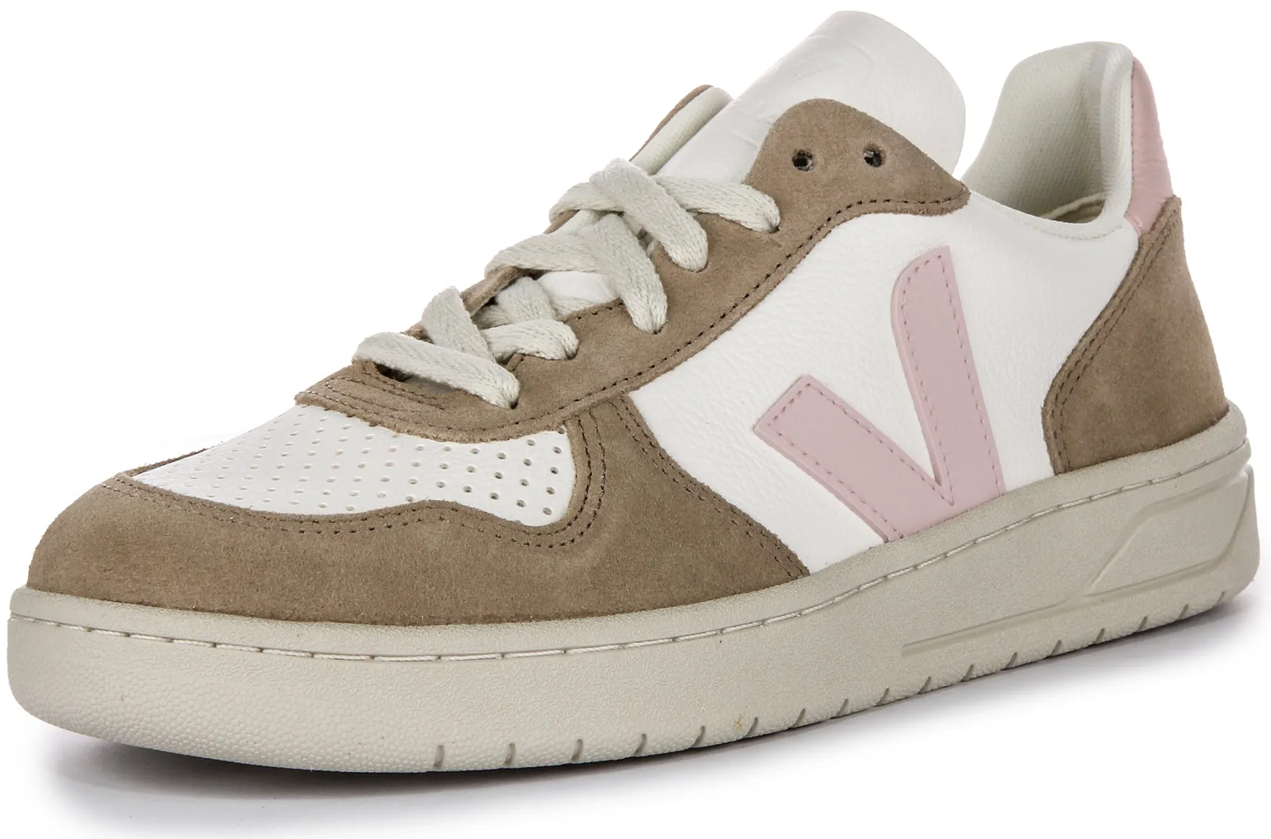 Veja V 10 Chromefree In White Pink For Women