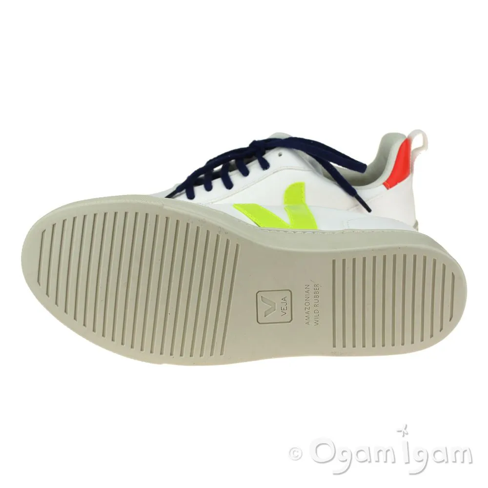 Veja V-10 Lace Boys Girls White Fluo Orange Trainer