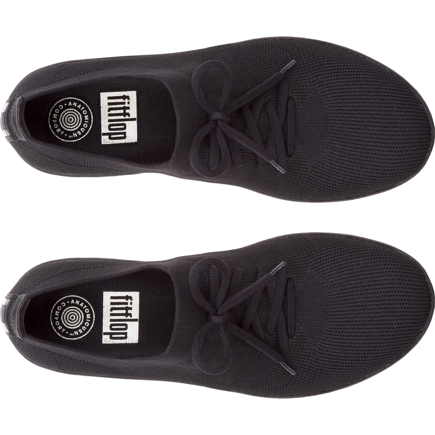 Women's FitFlop F-Sporty Uberknit Sneakers All Black Nylon