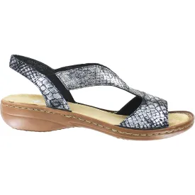 Women's Rieker 608B6-90 Regina Silver Synthetic